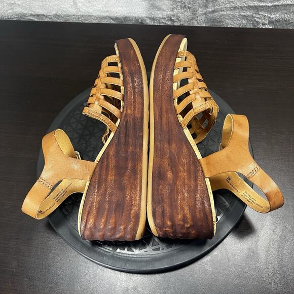 Korks Women's Size 9M Brown Woven Marley Platform Wedge Heel Adjustable Sandals - Picture 6 of 8